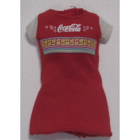 Vintage Barbie Doll Outfit Coca Cola Dress Outfit Pullover Top - Picture 1 of 4